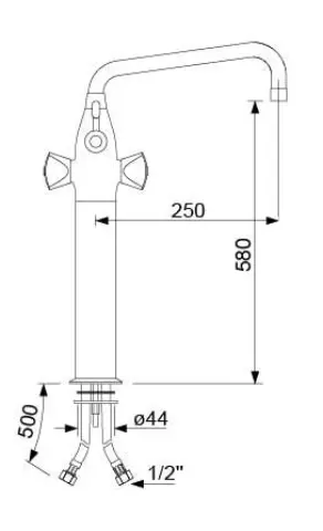 Imagen GRIFO AGUA CON COLUMNA 260 MM 1/2