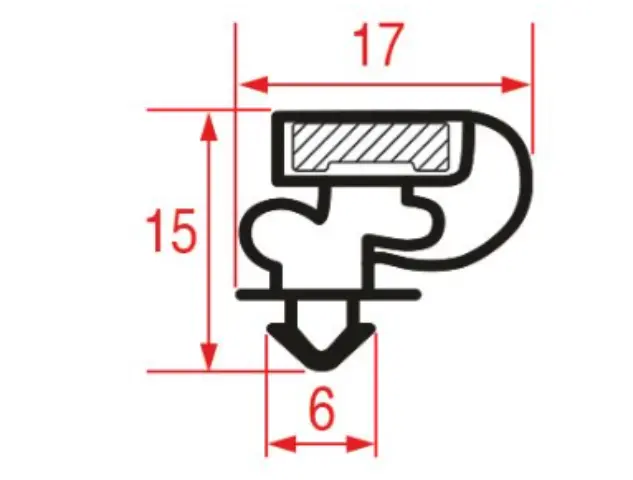 Imagen BURLETE FRIO ENCASTRE 56 CON IMAN 1330X490MM