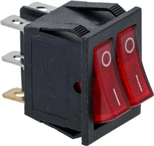 Imagen INTERRUPTOR DOBLE ROJO 16A 250V