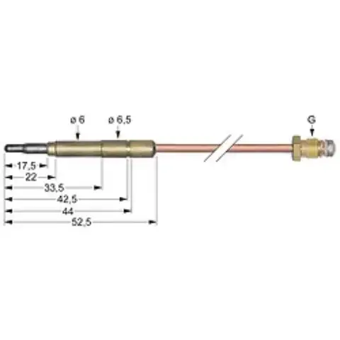 Imagen TERMOPAR M9X1 L 1000MM CONEXION PARA CONECTOR  6,0 (6,5)MM