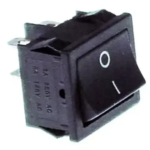 Imagen INTERRUPTOR BASCULANTE 19X22MM NEGRO 2NO 250V 10A 0-I