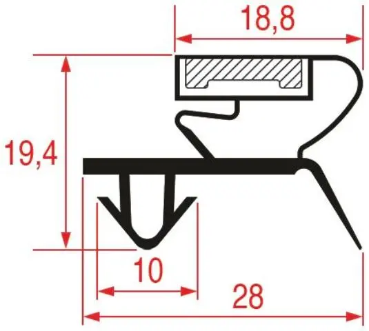 Imagen GUARNIZIONE AD INCASTRO 1680X740MM