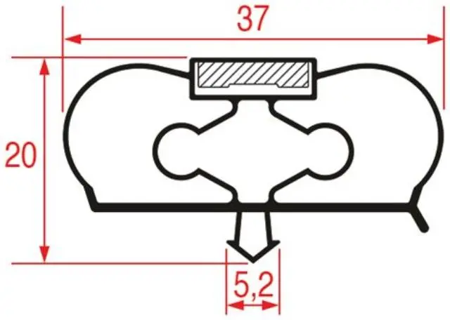 Imagen GUARNIZIONE AD INCASTRO 1575X455 MM