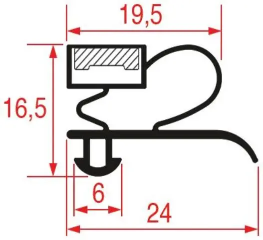 Imagen GUARNIZIONE AD INCASTRO 1420X560 MM