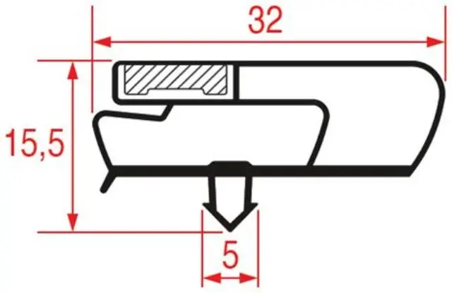 Imagen GUARNIZIONE AD INCASTRO 590X390 MM 