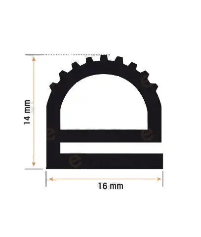 Imagen BURLETE FRIO GOMA 1/2 CAA Y PESTAA 16X14mm