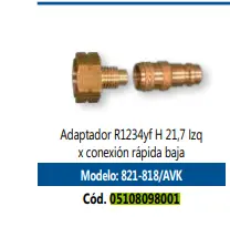 Imagen ADAPTADOR R1234YF H 21,7 IZQ X CONEXIN RPIDA BAJA